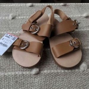Bnwt SZ 6t (eur 23) zara baby leather sandals